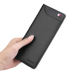 Leather Long Wallet For Men - Black