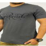 Men's Printed Cotton T-shirt (Charcoal Black)