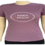 Ladies Active Tshirt Chest Print (Solid Purple)